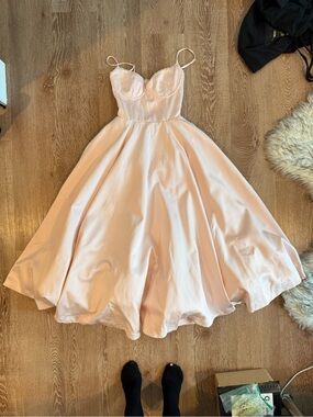 black and beige midi dress Midi Shivon Dress – Tanya Taylor